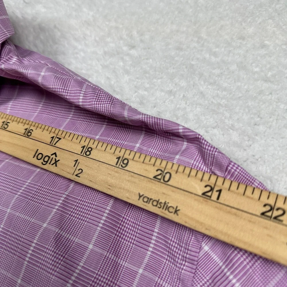 Liberty Shirt Co Thomas Mason Bespoke Purple Plaid Dress Shirt‎ Men's Size 3XL